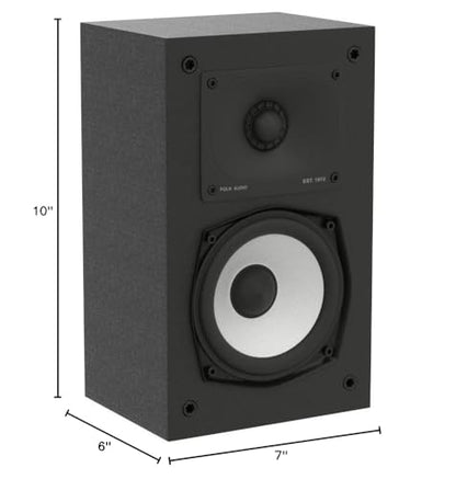 Polk Monitor XT15 Pair of Bookshelf or Surround Sound Speakers - Hi-Res Audio Certified, Dolby Atmos & DTS:X Compatible, 1" Terylene Tweeter & 5.25" Dynamically Balanced Woofer (Pair, Midnight Black) - style: Surround Speakers w/ 5.25" Woofer - Pair (XT15