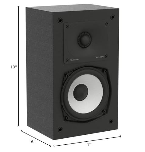 Polk Monitor XT15 Pair of Bookshelf or Surround Sound Speakers - Hi-Res Audio Certified, Dolby Atmos & DTS:X Compatible, 1" Terylene Tweeter & 5.25" Dynamically Balanced Woofer (Pair, Midnight Black) - style: Surround Speakers w/ 5.25" Woofer - Pair (XT15