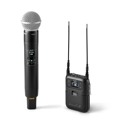 Shure SLXD25/SM58 Portable Digital Wireless System with SLXD2 Handheld Transmitter with SM58 legendary Cardioid Dynamic Vocal Microphone and SLXD5 Single-Channel Receiver | G58 Band (SLXD25/SM58-G58) - style: G58 Band (470-514 MHz)
