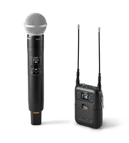Shure SLXD25/SM58 Portable Digital Wireless System with SLXD2 Handheld Transmitter with SM58 legendary Cardioid Dynamic Vocal Microphone and SLXD5 Single-Channel Receiver | G58 Band (SLXD25/SM58-G58) - style: G58 Band (470-514 MHz)