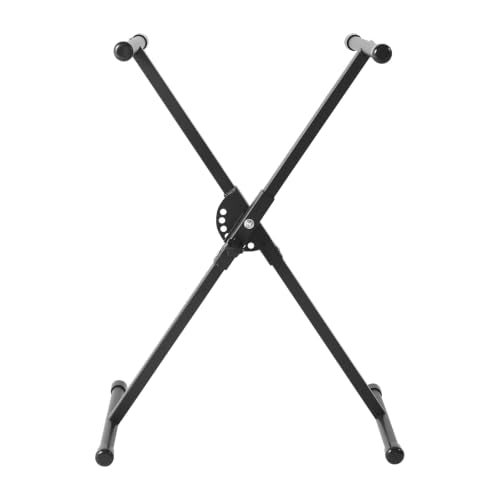 Keyboard Stand, Single X Style Folding Digital Piano Stand | Keyboard Stand Piano, Heavy Duty Steel Construction, Adjustable Width & Height, Portable Slim Black Electronic Keyboard Stand