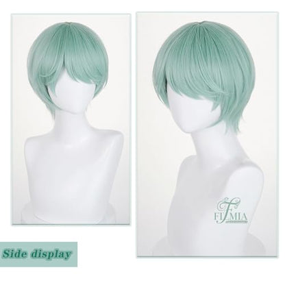 Mint Green Short Cosplay Wig for Adult Trendy Layered Bob Cut High-Temperature Synthetic Fiber for Halloween Costume Party Daily Wear - color: Mint Green