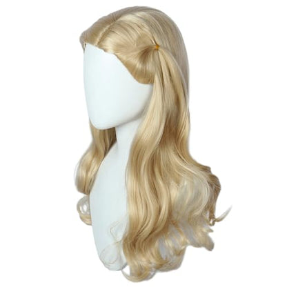 Linfairy Long Curly Wig Halloween Costume Party Cosplay Movie Wig for Women (Blonde) - color: Blonde