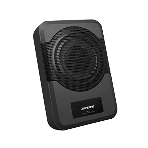 Alpine 8" Amplified Subwoofer (PWE-S8) 120W Compact Powered 8" Car Subwoofer for Under or Behind The Seat