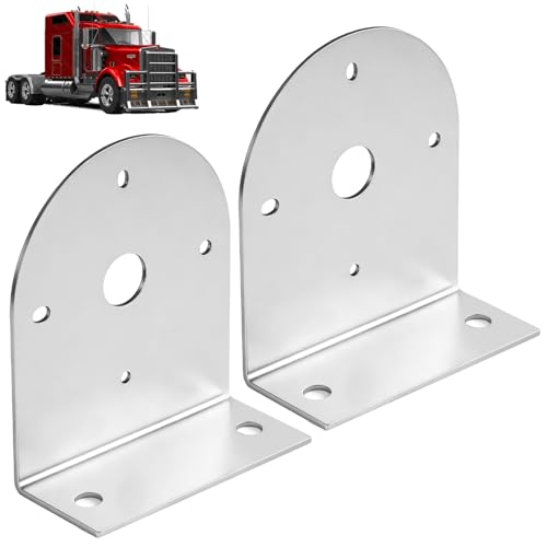 2 Pack 81560 Stainless Steel Light Mounting Bracket for Kenworth Trucks | Also for Freigh-tliner Volvo Peterbilt International Trucks and Thomas Public Bus - Silver