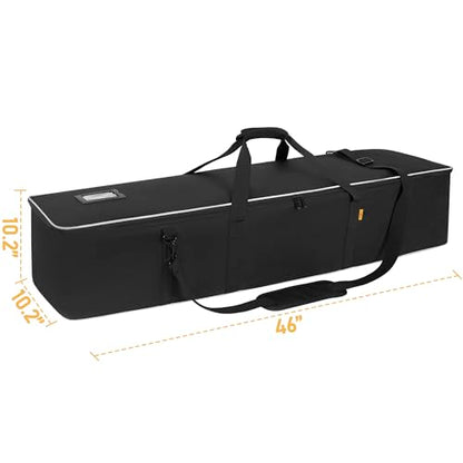 Multifunctional Tripod Bag 45 X 10 X 10 Inches / 114 X 25 X 25 cm Heavy Duty Tripod Carrying Case with Handle for Lights, Speakers, Cameras, Booms, Microphone Stands, Black - size: 45 X 10 X 10 Inch