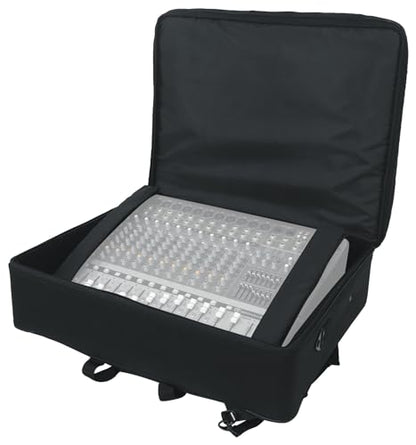 Rockville BP-MIX2621 Padded Mixer Bag Semi Rigid, 26" x 21" x 8.5" | Interior Straps, 7 Removable Dividers, Water Resistant, YKK Zippers, Backpack / Shoulder / Handle Carry, Protective Feet