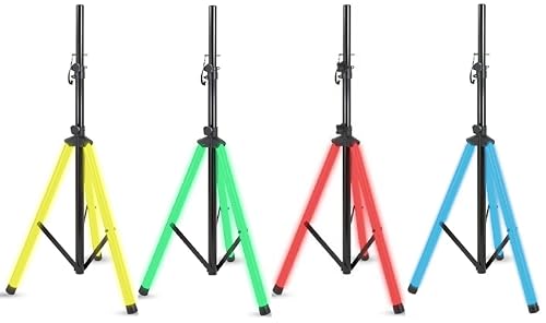 Alphasonik Universal 6 Feet Adjustable Height 35mm Tripod DJ Speaker Stand w/Variable LED Lights Constructed with Heavy Duty Durable Steel and Lightweight for Easy Mobility Safety PIN Screw Locks - style: LED 6.6 Ft Tripod Stand