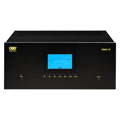 OSD Audio Nero XMAX11 Class A/B 11-Ch Home Theater Amplifier, 3X 310W + 8X 135W, 2X Toroidal Transformers, XLR/RCA Inputs - size: 11 Channel