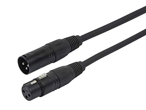 Monoprice AES/EBU 3-Pin DMX Lighting Cable - 10 Meter (32 Feet) Black, 22AWG Twisted Conductors, With Copper Braid And Aluminum Foil Shielding - size: 32ft, style: Cable + 3-Pin DMX Connector
