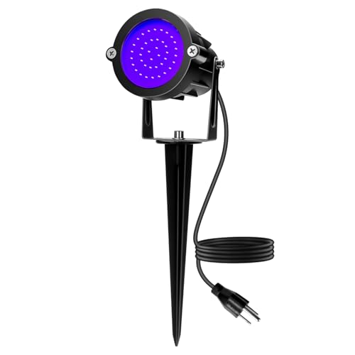 Elenora Halloween Spotlights Outdoor, 15W LED Black Light/Blacklight for Glow Party Body Paint Fluorescent Poster, 110V Plug-in Spot Light IP65 Waterproof Landscape Lighting for Yard Garden, 1 Pack - color: 1Pack