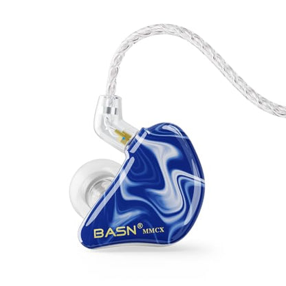 BASN MMCX in Ear Monitor Headphones for Musicians (Ice Blue) - color: Ice Blue