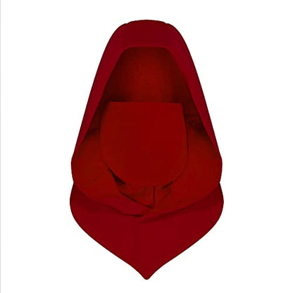 Assassin Hood and Mask Cotton Ninja Balaclava Adaptable Hoodie Casual Ren Faire Cosplay LARP Costume Cowl - color: Red