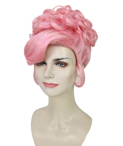 American Rapper Curly Updo High Fashion Wig for Women - Celebrity Style Wig | Elegent Choice for Cosplay Events, Halloween Parties & Themed Performances - Pink - color: Pink