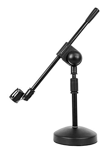 Rockville RDMS70 Desktop Mic Stand with Boom, Steel Base, Adjustable Height