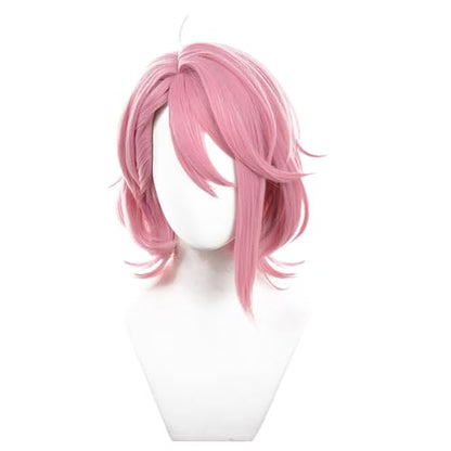 Pink Shoulder-Length Messy Cosplay Wig Replacement Wig Heat Resistan Synthetic Fiber Hairs for Uniex Adult Cos Halloween Christmas Anime Party - color: Pink