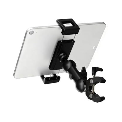 SH iPad Holder for Mic Stand - Tablet Holder for Mic Stand with 360° Rotation, Adjustable ipad Holder Stand with Super Clamp for Music Stand, Treadmill, Compatible 4.7 to 13-inch iPhones and Tablets - size: AC010-Bean pod Clamp
