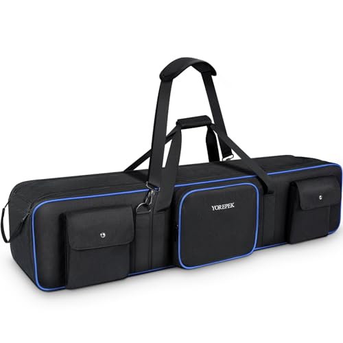 YOREPEK 50.5" Heavy Tripod Carrying Case Bag with 2 Padding Protective Pads | Extra Long Tripod Case for Boom Stand, Monolights, LED Lights, Umbrellas, Mic Stands, Tent Poles, Photographic Equipment - color: 50.5*9.5*9.5
