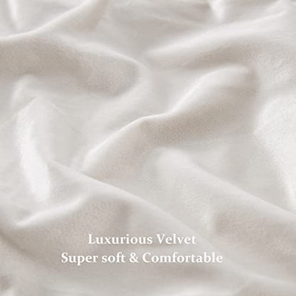 BULBUL Luxury Cream Iovry Velvet 96 inch Curtains 2 Panels,Floor to Ceiling - color: Cream, size: 52"W x 96"L (Pack of 2)