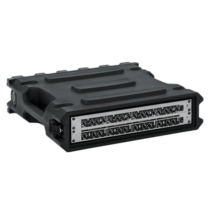 Gator Cases Pro Series 2U Rack Case with Standard 19" Depth, Roto Molded Made in USA (G-PRO-2U-19) | Made in the USA Molded Hard Shell Front & Rear Threaded Rack Rails Side Carry Handles - size: 2U Rack Space, style: Standard - 19" Deep