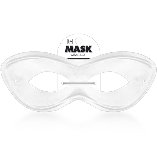 White Super Hero Fabric Eye Mask - 2.87" x 8.25" - Durable, Comfortable & Perfect Fit - Ideal for Parties, Cosplay & More - color: White