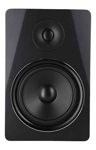 Rockville APM8B Powered USB Studio Monitor Speaker Pair in Black, 8", 2-Way, 500W, EQ, MDF Wood, RCA/XLR, Perfect for Studios, Recording, Music | 400W Peak / 200W RMS, Class D Amp, RCA In/Out, Crossover/Phase/Volume Control, Front Port, MDF Enclosure, Aut
