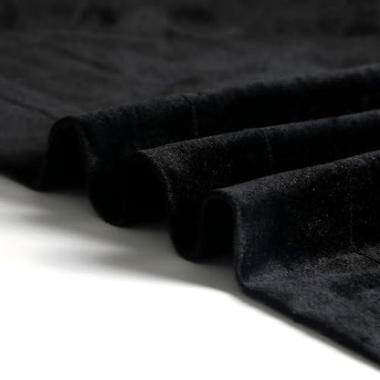 Black Velvet Curtains, Suitable for Bedroom Windows, Ultra Soft Curtains, Living Room Blackout Rod Pocket Curtains, Width 52 Inche x Length 84 Inches, 2-Panel Set (Black, 52" W x 84" L (Pack of 2)) - color: Black, size: 52"W x 84"L (Pack of 2)