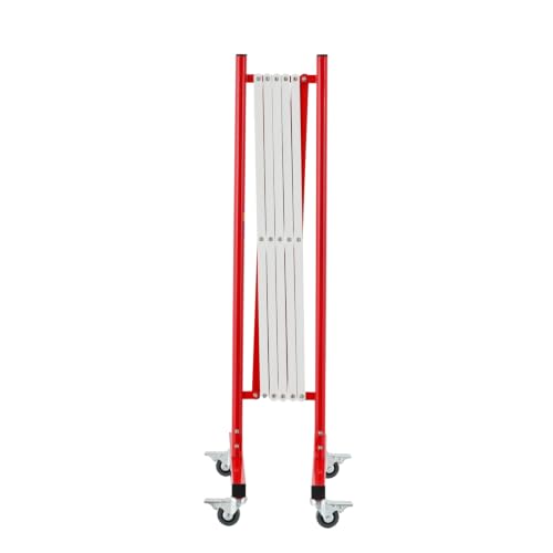 TRUNK 8ft Expandable Metal Barricade, Mobile Safety Gate, Red and White | High-visibility red/white finish for heavy-duty outdoor & warehouse safety - size: 8 FT Red and White-41 in(L-H)