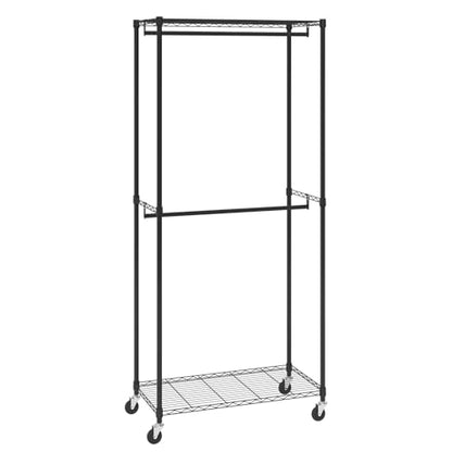 VEVOR Clothing Garment Rack, Heavy Duty Closet Wardrobe, Adjustable Tiers Clothes Racks with Steel Frame, for Bedroom, Clothing Store, Hallway - color: S1, style: 2 Rods 2 Tiers