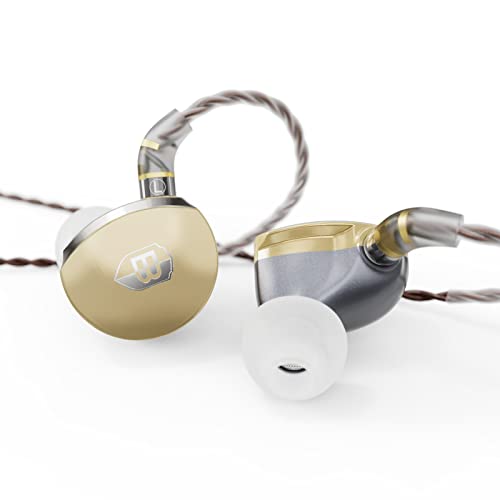 BASN MTPro 14.5mm Planar HiFi in Ear Monitors Headphones (Champagne Gold) | professional planar driver iem earbuds, cnc craft, 4-core litz OCC cable, carry case, memory foams, for musicians use - color: Champagne Gold