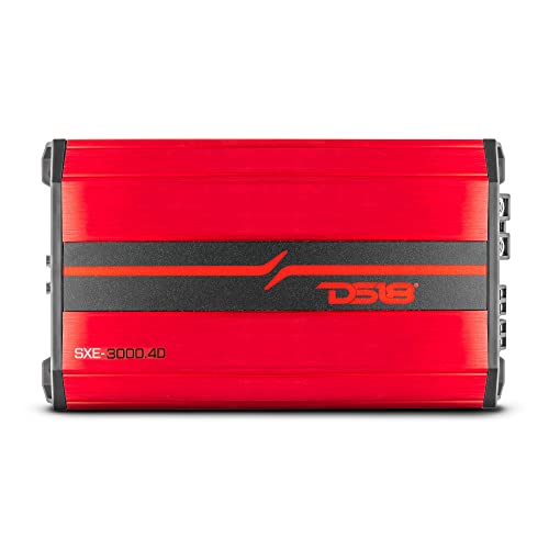DS18 SXE-3000.4D/RD Car Amplifier Stereo Full-Range Class D 4-Channel 200x4 RMS @4 OHM 3000 Watts - Powerful and Compact Amp for Speakers in Car Audio System - style: SXE-3000.4D/RD
