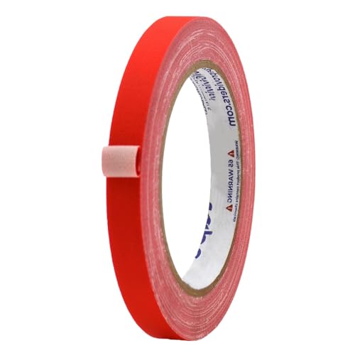 MAT Gaffer Tape Red Low Gloss Finish Film, 1/2 inch x 60 Feet, Residue Free, Non Reflective, Secure Cords to Stages, Great for Concerts or Trade Shows, Weddings, & Floor Marking - color: Red