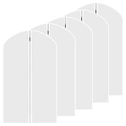 M MOACC Kids Garment Bags Little Girl Dress Bag Clear for Costume with Zipper Set of 5,Small - color: 5pcs-Size-Small 16"x 26"