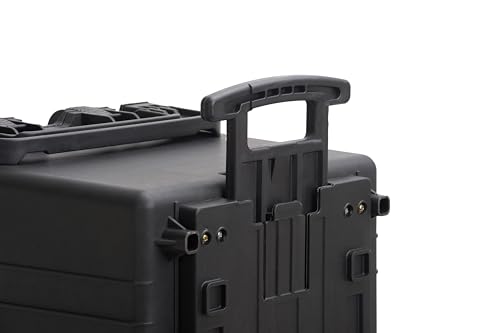 MEIJIA Rolling Waterproof Hard Protective Case, Hard Camera Case with Retractable Pull Handle and Wheels,Customizable Fit Foam Inserted,Black,31.02X19.41X17.71inches - size: 31.02X19.41X17.71inches