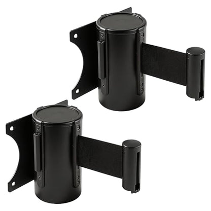 2 Pieces Retractable Belt Barrier Wall Mount Caution Belt 10 Feet with Red Case Crowd Control Barriers for Indoor and Outdoor Crowd Control Line Dividers