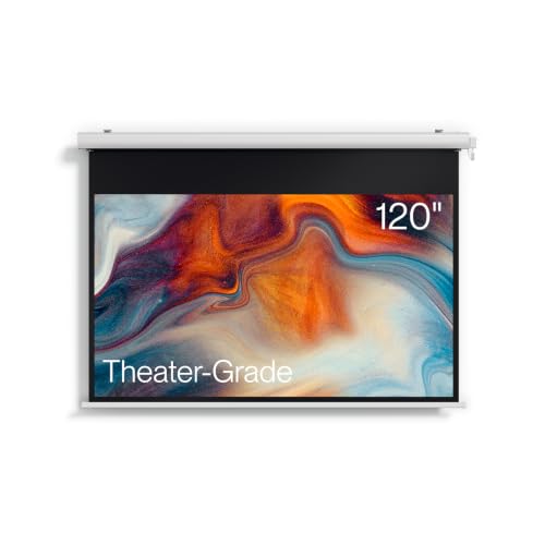 AWOL Valerion 120" Motorized Projector Screen, Outdoor Waterproof Drop-Down Screen, 2 Recharges Yearly, 4K/8K Ultra HD, Wrinkle-Free, Aluminum Frame, for Theater-Grade Home & Backyard Movie Night - size: 120 inches