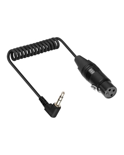 3.5mm to XLR Coiled Cable,Right Angle 1/8Inch Mini Jack TRS Stereo | Male to 3 Pin XLR Female Microphone Audio Cord Adapter for MP3 Players,Laptops,Speakers（50CM/1.65FT）