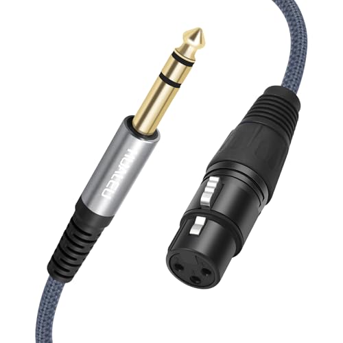 2 Pack 1/4 TRS Male to 3Pin XLR Female Microphone Cable,6.35mm TRS to XLR Female Braid Quarter inch Balanced Cable for Mixer Microphone Active Speakers-6Feet - color: 1/4 TRS To XLR F, size: 6 feet(2 pack)