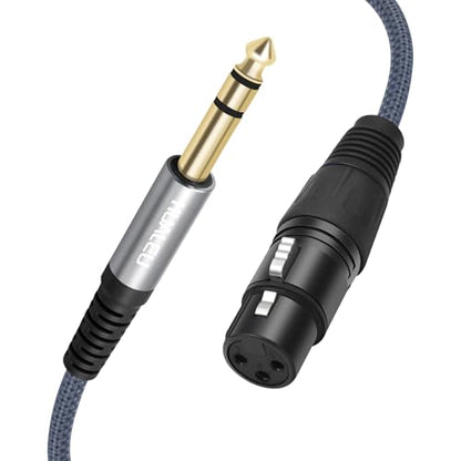2 Pack 1/4 TRS Male to 3Pin XLR Female Microphone Cable,6.35mm TRS to XLR Female Braid Quarter inch Balanced Cable for Mixer Microphone Active Speakers-6Feet - color: 1/4 TRS To XLR F, size: 6 feet(2 pack)