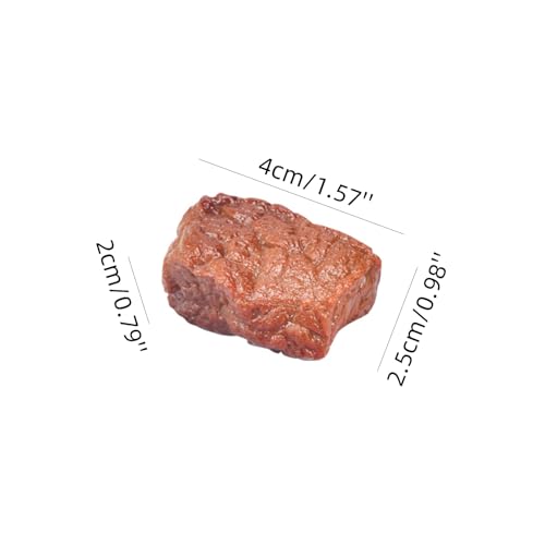 10PCS Fake Steak Blocks for Display Teaching (1.5 Inch) | PVC Steak Props, Lifelike. Wipe Clean, Indoor Outdoor Use, For Restaurant Decor, Food Photography, Teaching Aids