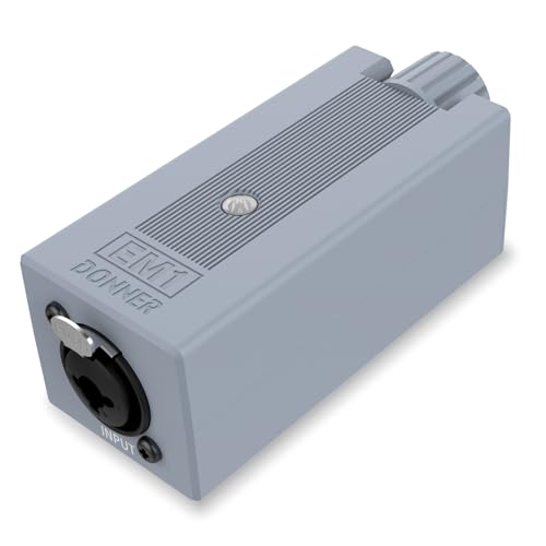 Donner EM1 Rechargeable Portable Personal in-Ear Monitor Amplifier Analog Headphone Amplifier Stereo Headphone Earphone Amp Volume Control Audio Booster with XLR and TRS Input 3.5mm Output Jack - color: Grey, size: EM1