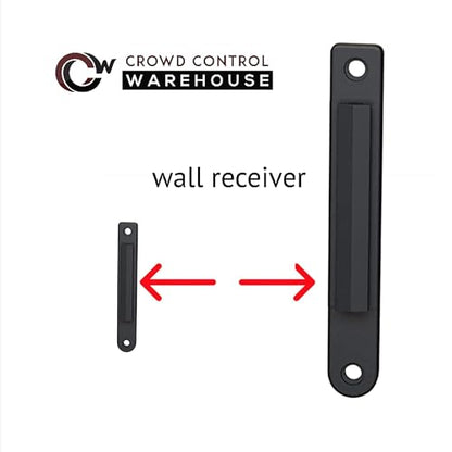 Crowd Control Warehouse WMB-120 Fixed Wall Mount Retractable Belt Barrier - color: Red"Authorized Access Only"