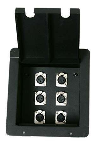 Elite Core | FB6 | Recessed Floor Box | 6 XLRF Connections - style: 6-XLRF