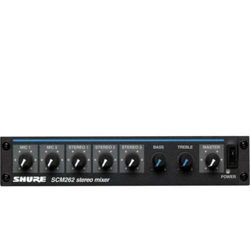 Shure SCM262 Stereo Microphone Mixer with 12V Phantom Power, Perfect for Restaurants, Aerobics/Health Clubs, Corporate Training and Classrooms - style: SCM262