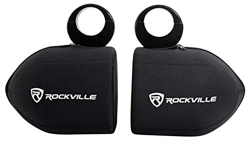 Rockville RWBC Neoprene Covers for 6.5" Marine Wakeboard Tower Speaker Pair | Water and Moisture Protection, Heavy-Duty Stitching, Strong Zipper, Snug Fit, Fits 7"-7.7" Diameter, 8.5"-9.5" Height Pods