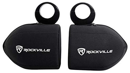 Rockville RWBC Neoprene Covers for 6.5" Marine Wakeboard Tower Speaker Pair | Water and Moisture Protection, Heavy-Duty Stitching, Strong Zipper, Snug Fit, Fits 7"-7.7" Diameter, 8.5"-9.5" Height Pods