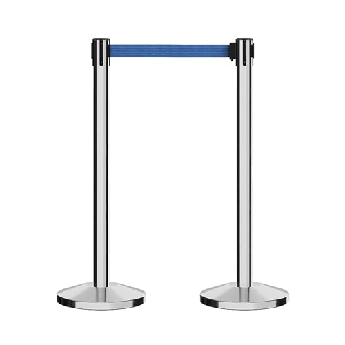 Pittman 741501 QChamp Metro Retractable Belt Barrier Set, 2 Stanchion Posts - color: Stainless Steel