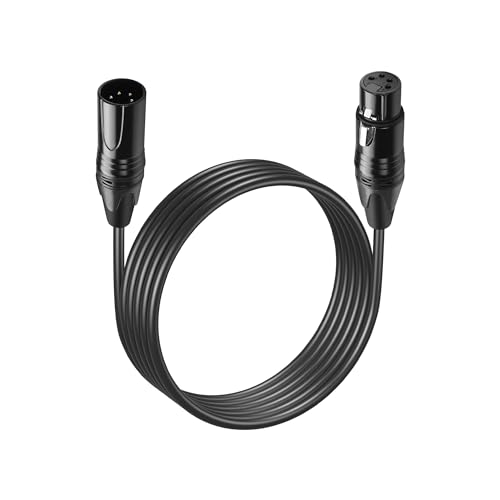 GINTOOYUN DMX Cable 4 Pin Signal XLR Male to Female Wire DMX512 XLR Male to Female Stage Light Signal Cable with Metal Connectors, Connection for Stage & DJ Lighting fixtures(1.8M)