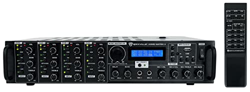 Rockville Home Matrix 4-Zone 8-Channel 600W Multi-Room Receiver Amp