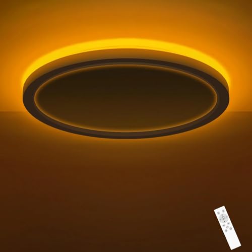 zemty 9 Inch LED Ceiling Light with Night Light 1800K, 3000K/4000K/6500K Dimmable Light Fixtures with Remote Control,15W 1500lm Flush Mount Ceiling Lamp for Bedroom LivingRoom Bathroom Kitchen-White - color: White, size: 9in-1Pack